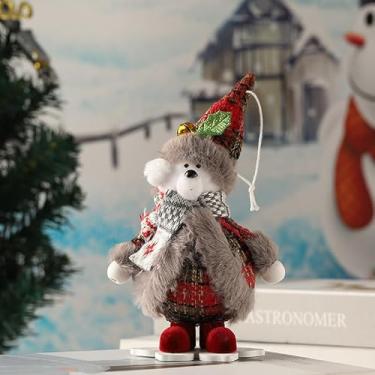 Imagem de Boneca de Natal, enfeite de pendurar, decoração de árvore de Natal, boneco gnomo de papai noel, pequeno pingente de pendurar festivo, decoração de casa, acessório de festa sazonal perfeito (cor 1)