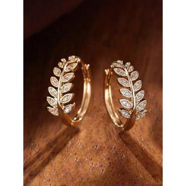 Imagem de Brinco simples de argola de folha de prata, cobre, banhado a ouro 14K, brincos redondos pequenos requintados de zircônia cúbica, leve e hipoalergênico, presente de joias modernas, adequado para uso