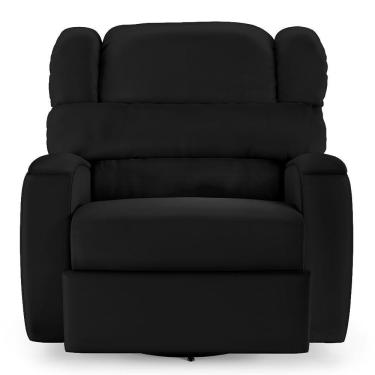 Imagem de Poltrona Do Papai Reclinável Napoli Glider Giratória Usb Pu Preto F Fh1 - D\'rossi