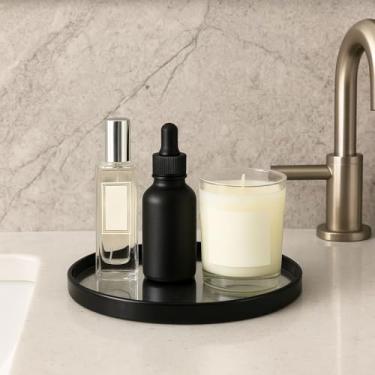 Imagem de Bandeja Espelhada Redonda Decorativa – Detalhe que Encanta (Preta)