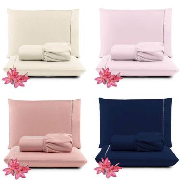Imagem de Kit Jogo De Cama Lençol King Pratik 3 Peças Com 4 Un. Cores 2 - 100% Poliéster