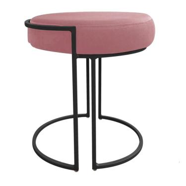 Imagem de Kit 02 Puff Love Suede Base Preto Rose