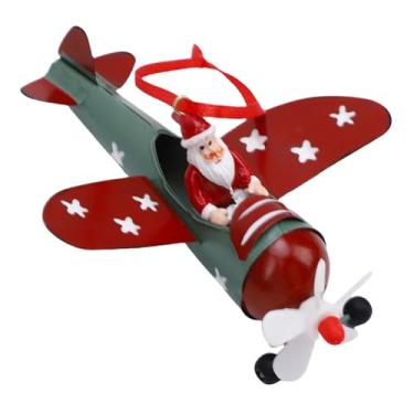 Imagem de Generic Ornamento de Suspensão de Papai, Decoração de árvore de Natal de Ferro Vintage, Espírito de Férias Delicioso para Mesa, Prateleira, Lareira, Estante (Avião)