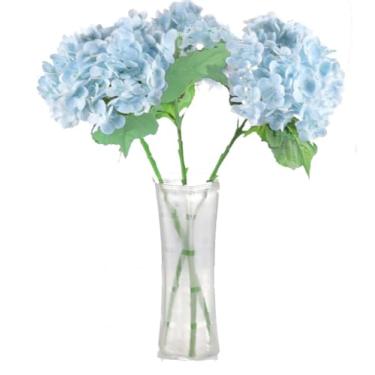 Imagem de LNHOMY 3 peças de gel artificial macio e grandes flores de hortênsia, lindo buquê de hortênsia falsa, flor grande com hastes longas, arranjo para decoração de chá de bebê, festa de casamento em casa