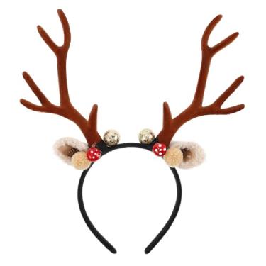 Imagem de Mobestech Tiara de Natal Com Chifres, Orelhas de Rena E Pinha - Acessórios de Natal para Festas de E Ano (marrom)