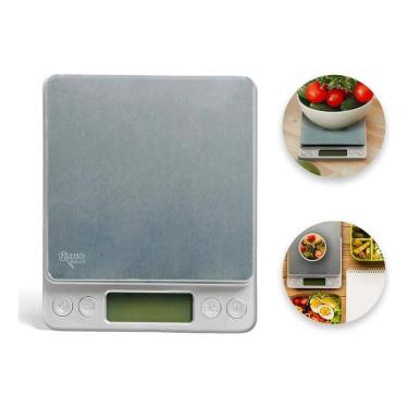 Imagem de 2X Balança De Cozinha Digital Inox 2Kg Nano Bateria A02 Port