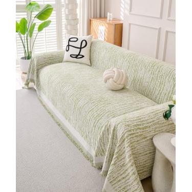 Imagem de Erke Cobertor de cama para sofá, 3 lugares, tamanho padrão, protetor de decoração de móveis em forma de L, lavável na máquina, capa de chenille para animais de estimação, cães e gatos