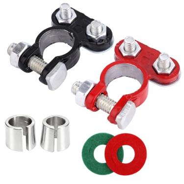 Imagem de 2 Conectores de Terminal de Bateria, Incluem 2 Tampas Calço Terminal e Arruelas, Acessórios Peças Conexão Postes Positivos e Negativos para Veículos SUV Caminhões Trailers Barcos