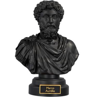 Imagem de Estátua Busto Marco Aurélio - Imperador Romano (Cor Aurum Noctis)