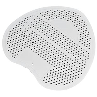 Imagem de Desodorizador de tela de mictório, 19 x 17 cm tapete de tela à prova de respingos para mictório masculino banheiro aeroporto escritório shopping hotel (branco)