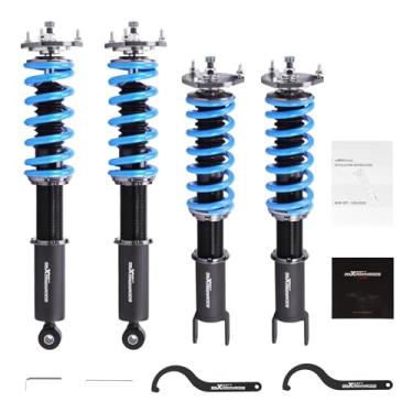 Imagem de maXpeedingrods Coilover for Infiniti Q50 2014-2023 RWD, 24 Levels Damper Adjustable Coilovers Suspension Kit Strut, Height Adjustable Shock Absorber Struts, T6 Upgraded Coilovers Lowering Kits Blue