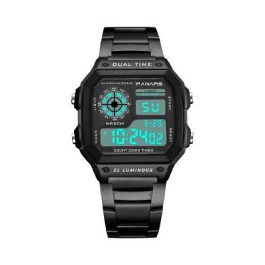 Imagem de Relógio Digital Esportivo Masculino À Prova D'Água Com Pulseira De Aço