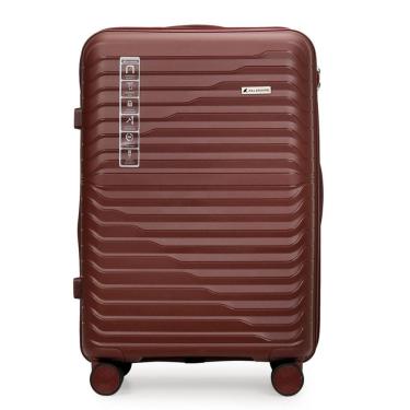 Imagem de Mala De Viagem 23kg Média Em Polipropileno Anti Impacto Zíper Anti Furto Rodas 360º - Portland - Allabard Vinho
