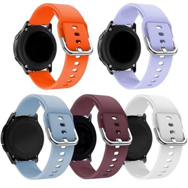 Imagem de LeyuBand Pacote com 5 pulseiras de silicone de 22 mm compatíveis com Amazfit Bip 5/Bip 6/GTR 4/GTR 3 para relógio feminino e masculino