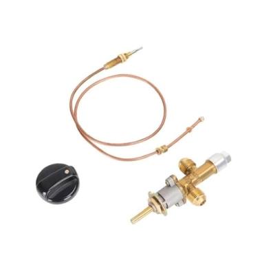 Imagem de Válvulas de controle chama latão com termopar e botão manual para lareiras a gás fossas - seguras duráveis