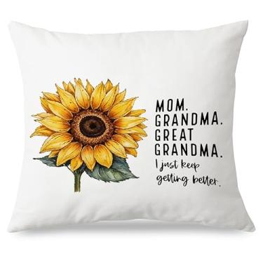 Imagem de Exqcom Capas de almofada para mãe avó grande avó presentes 45,7 x 45,7 cm, melhores presentes de bisavó para o Dia das Mães, GG Baby Announcement Floral Fronhas para casa, quarto, sala de estar