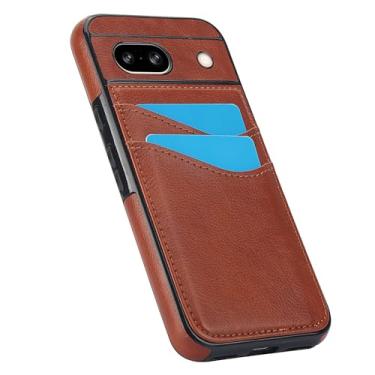 Imagem de KUWAI Capa para Google Pixel 8A Capa Fina Elegante TPU e PC Rígido Capa de Couro para Google Pixel 8A Capa Carteira Porta-Cartão À Prova de Riscos Anti-Queda Capa Feminina Masculina Compatível com
