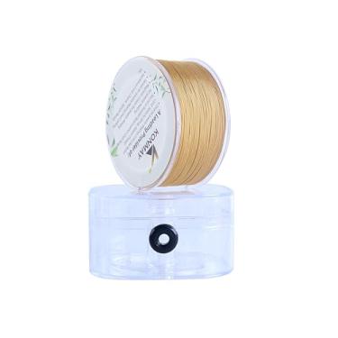Imagem de KONMAY Pulseira de nylon de ouro velho de 0,4 mm com capa, 160 metros de fio de nylon trançado fino para fazer joias de cetim para colares, miçangas, nó chinês, kumihimo, macramé