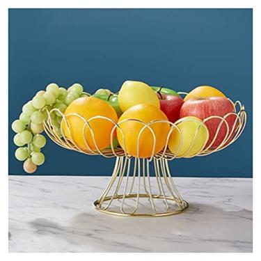 Imagem de BSNANCA Bandeja de lanche, suporte de cesta de frutas, legumes, lanches, cupcakes, suporte de cesta de metal, tigela de armazenamento de cozinha para bancada de cozinha