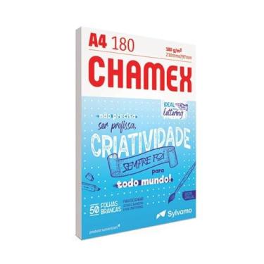 Imagem de Kit 2X Papel Sulfite A4 Lettering Branco 180g 50 Folhas Chamex