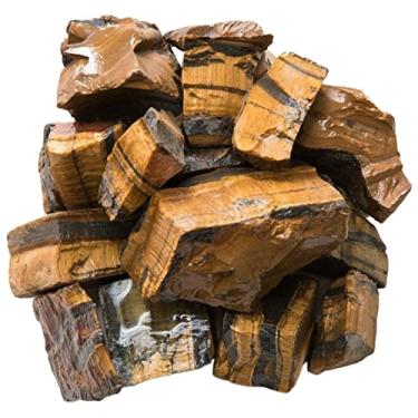 Imagem de URMIBDAI Cheio de textura 100-500 g Big Gem DIY Materialnatural olho de tigre cristal pedras ásperas pedras naturais e minerais (cor: 100 g)