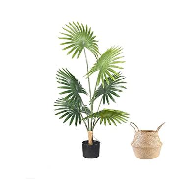 Imagem de KUYBTU Árvores artificiais, plantas tropicais, palmeiras artificiais, plantas tropicais, 47 polegadas, plantas artificiais para arranjo de festas, decorações de casamento, plantas artificiais Bo