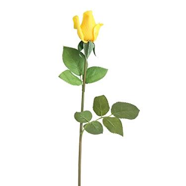 Imagem de Buquê de peônia artificial falsa de flor de rosa ocidental decoração de casa caixa de janela artificial flores artificiais (cor: amarelo, tamanho: tamanho único)