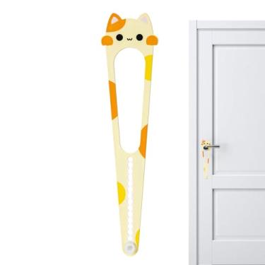Imagem de Trava de porta para gatos – Suporte de porta de gatinho interno, sem furadeira, 15 tamanhos, trava ajustável para gatos, quarto, berçário, apartamento, armário, banheiro, aluguel, propriedade