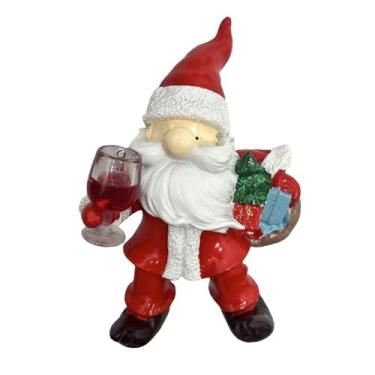 Imagem de Fxzqgnh Estatueta de Papai Noel, Item de Colecionador, Decoração para Casa, Pequeno Enfeite, Decoração Natalina para Lareira, Mesa, Prateleira de Loja, Festa, Holding a Glass, Tamanho real