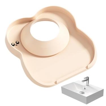 Imagem de Protetor contra respingos de água para pia, tapete de torneira de pia - organizador coletor de gotejamento de bandeja de urso, tapete de secagem de silicone para ferramentas de limpeza, sabão, esponja