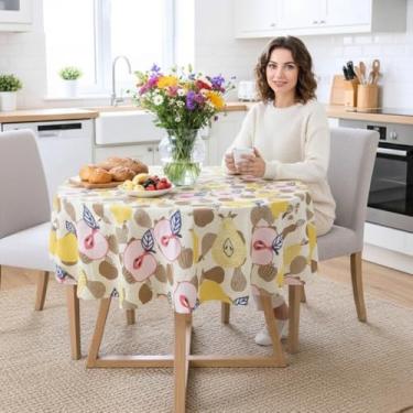 Imagem de Toalha de Mesa Redonda Para 4 Cadeiras - PVC Térmico 135cm * Mesa REDONDA * Impermeável - PANAMI