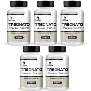 Imagem de Kit Com 05 - Treonato (Magnésio + Treonina) 500mg 60 Cápsulas TuttiFlora-Unissex