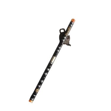 Imagem de Flauta de bambu vintage preto tom C flauta instrumento amargo para iniciantes desempenho profissional dupla inserção cobre branco