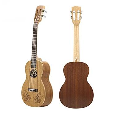 Imagem de Ukulele infantil 66 58 cm superior mogno tenor ukelele jacarandá escala 4 cordas Havaí mini guitarra gravura padrão ukelele acessórios (tamanho: 58,4 cm)