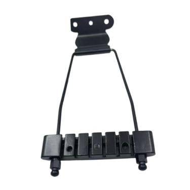 Imagem de Generic Ponte E Arremate para Baixo de 6 Cordas, Substitui Peças com Espaçamento de 10 Mm E Parafusos. Acessório Profissional para Guitarra Jazz. Placa de, Preto