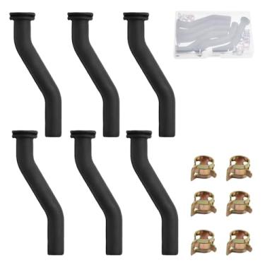 Imagem de 6 peças de mangueira de vácuo de borracha para trator e bomba de vácuo, linha de vácuo de borracha e 6 braçadeiras elásticas de diâmetro interno de 9 mm, compatível com motores de cortador de grama