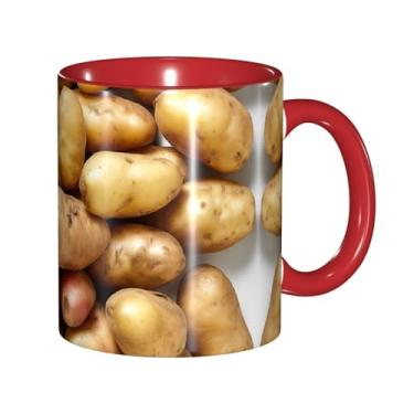 Imagem de Zeraoke Canecas de café criativas com impressão de batatas de jardim, personalizadas, presente para família, tamanho de 325 ml, unissex