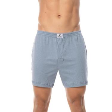 Imagem de Cueca samba canção 100% algodão com abertura frontal Keeper, Prata, G 