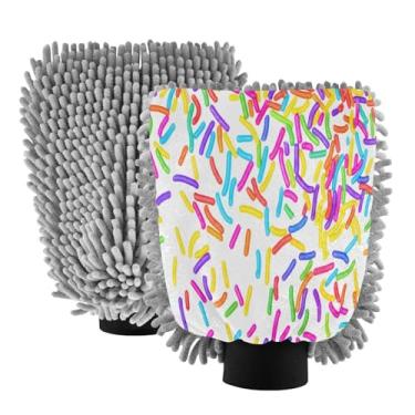 Imagem de STAYTOP Luvas de lavagem de carro para sorvete, 2 peças, luvas de microfibra de chenille, sem arranhões, panos de esponja de lavagem ultra absorventes para carros, limpeza doméstica - G