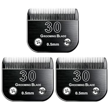 Imagem de MEMIRY 3 peças tamanho 30# lâminas removíveis para cuidados para cães, compatíveis com Andis, Oster A5, Wahl KM10 Series Clippers, comprimento de corte de 0,5 mm, preto (30# 0,5 mm, 3 peças)