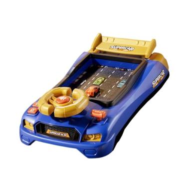 Imagem de KiBcsLic Volante de brinquedo com simulador de direção, controle de direção simulado, brinquedo educativo portátil para meninos de 3 anos, presente de, Versão Racing Azul
