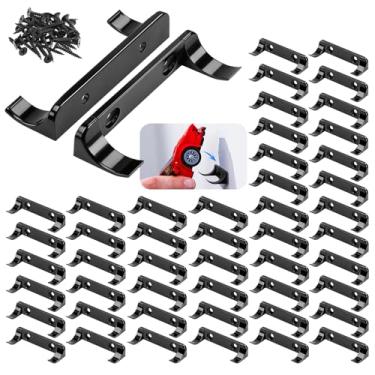 Imagem de 50 Pcs Sturdy Wall Bracket, Vertical Car Display Wall Mount, with 100 Pcs Screws, Compatible with Speed Champion Series Brick Car Models, Display Collectible Cars Vertical by Wheels on Wall, Black