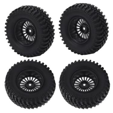 Imagem de aqxreight 4 Unidades 1/10 Rodas RC Off Road Pneus de Borracha 20 Furos Cubo de Plástico Prateado Forte Aderência Pneus RC Substituição de Longo Desempenho Durabilidade TRAÇÃO Exclusiva da Borracha