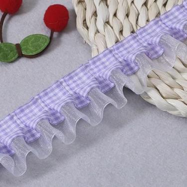 Imagem de YYCRAFT Acabamento de organza guingão de 6 jardas da The Yard 4 cm para costura de fita de casamento e artesanato - lavanda