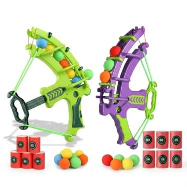 Imagem de Brinquedo Arco e Flecha Infantil com Bolas de Espuma e Alvos | Jogo Educativo Seguro para Coordenação Motora