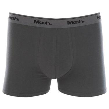 Imagem de Cueca Boxer Mash Masculina Cotton Algodão Elástico, P, Cinza chumbo