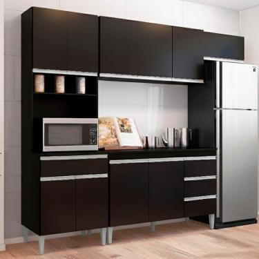 Imagem de Cozinha Modulada 10 P 4 G Andreia 240 Cm Preto Reajl Moveis
