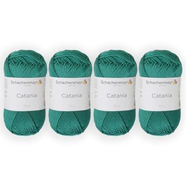 Imagem de 4 novelos/pacote Schachenmayr (SMC) Catania Originals Yarn, cada bola 50 g (125 m), 100% algodão mercerizado para fio de tricô e crochê, peso esportivo, 430 - esmeralda