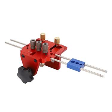 Imagem de aqxreight Kit de Gabarito para Cavilha Autocentrante Conjunto de Gabarito para Cavilha para Carpintaria Localizador de Perfuração Ajustável Ferramenta Perfuradora Bancada de Trabalho Inclinada Em