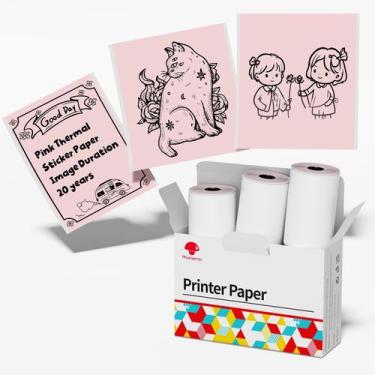 Imagem de Papel adesivo térmico Phomemo rosa para M02/M02 Pro/M02S/P2S